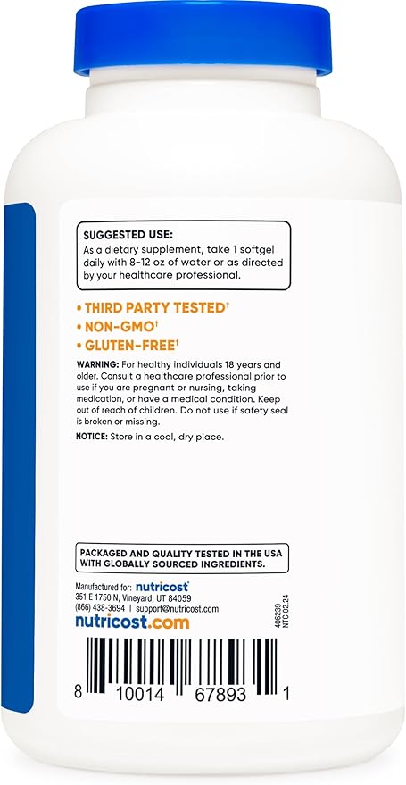 Nutricost Ubiquinol Softgels (120 Softgels | 100 mg Per Serving) - Superior Absorption Antioxidant | Active Form of CoQ10 - Gluten Free, Non-GMO