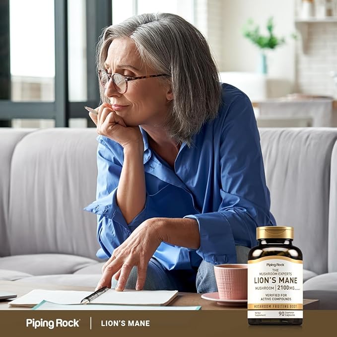 Piping Rock Lions Mane Supplement | 3000mg | 180 Softgel Capsules | Mushroom Fruiting Body Extract | Non-GMO, Gluten Free