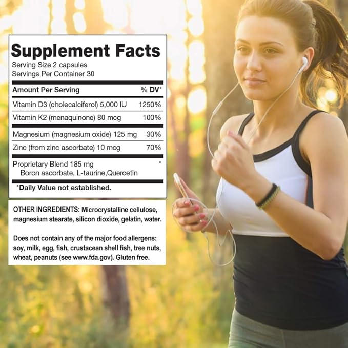 Dr Newtons Naturals PRO - Health Vitamin D Supplement, 5000 iu of Vitamin D3, Vitamin K2 and Magnesium - 60 Capsules