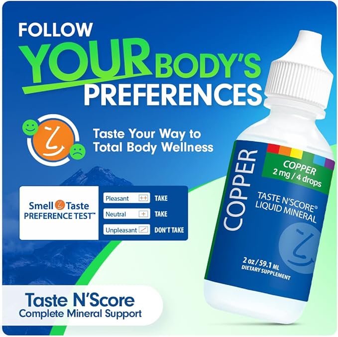 Taste N' Score Copper Liquid Ionic Supplement; 100% Pure; 2 mg; 177 Servings