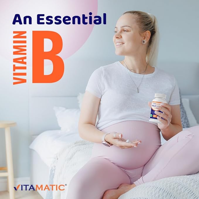 Vitamatic Folic Acid 5mg (5000 mcg) – 120 Vegetarian Tablets per Bottle – Vitamin B9 (Folate) – 3-Pack | Total 360 Tablets