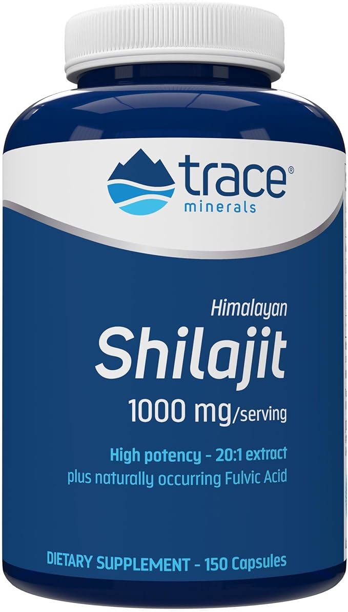 Trace Minerals Shilajit 1000mg - Mineral Supplement Support for Brain Health & Immune Function - Healthy Energy Support Formula with Shilajit Extract & Trace Minerals - 150 Capsules (75 Servings)