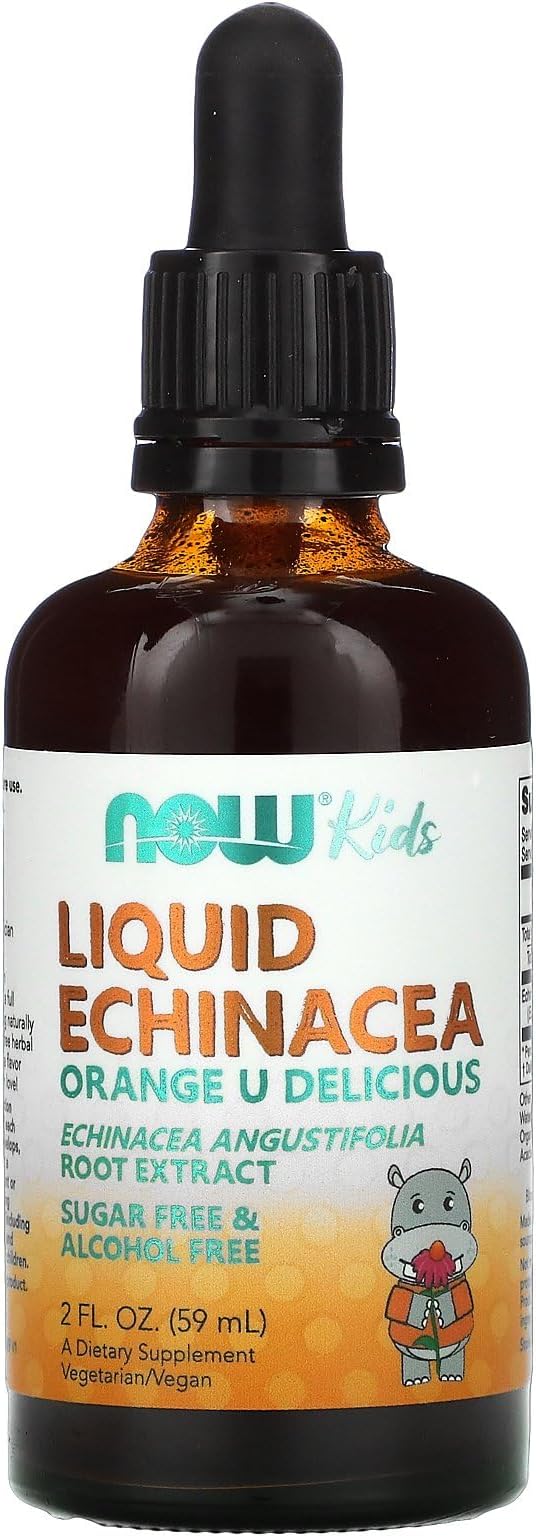 NOW Foods Supplements, Kids Liquid Echinacea with Dropper, Immune System Support, Formulated for Kids, 2 Fl Ounce, packaging may vary