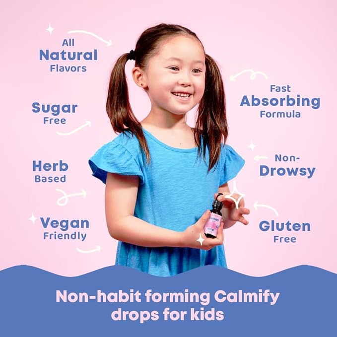JoySpring Magnesium Citrate & Glycinate Liquid for Kids - Sugar Gluten Free Magnesium for Kids & Teens | L-Theanine & Chamomile Liquid Blend Supplement (1 fl oz) 30 Servings