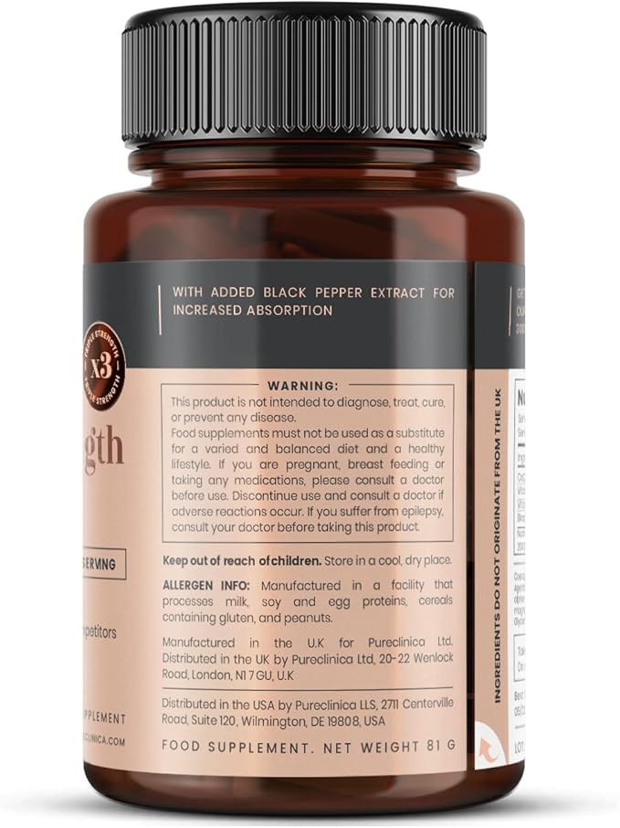 pureclinica Fermented CoQ10 300mg x 180 Tablets (2 Bottles of 90 Tablets) - 6 Months Supply. Non GMO, USP Grade. with Added Vitamin C & Black Pepper Extract for Absorption.