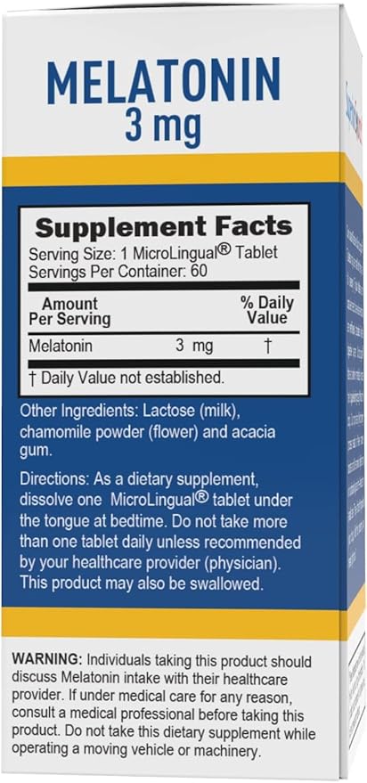 Superior Source Melatonin 3 mg - Healthy Sleep Support Supplement for Adults - Melatonin Formula with Chamomile Aids Relaxation & Restful Sleep - 60 Sublingual Dissolving Tablets