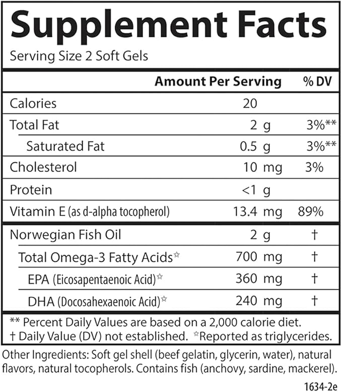 Carlson - The Very Finest Fish Oil, 700 mg Omega-3s, Norwegian, Sustainably Sourced, Lemon, 150 Count