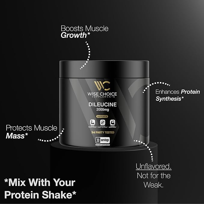 Wise Choice Dileucine Peptide Supplement Powder | 2000mg Leucine Peptide for Muscle Growth & Recovery | Supports Protein Synthesis | 30 Servings