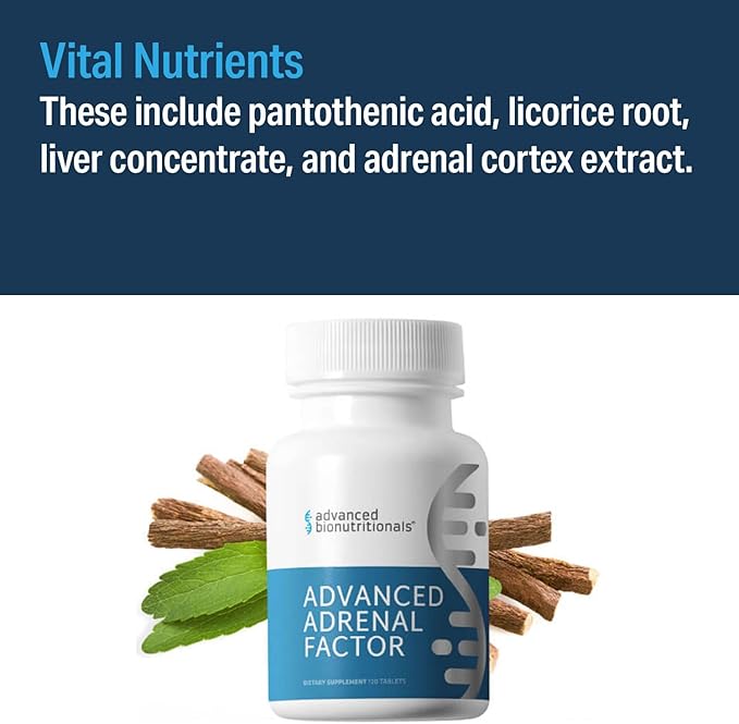 – Advanced Adrenal Factor, Adrenal Gland Support for Cortisol, Energy, Adrenal Gland Function, Adrenal Cortex Extract, Non GMO, Gluten Free, Dairy Free, Vegan (120 Tablets)