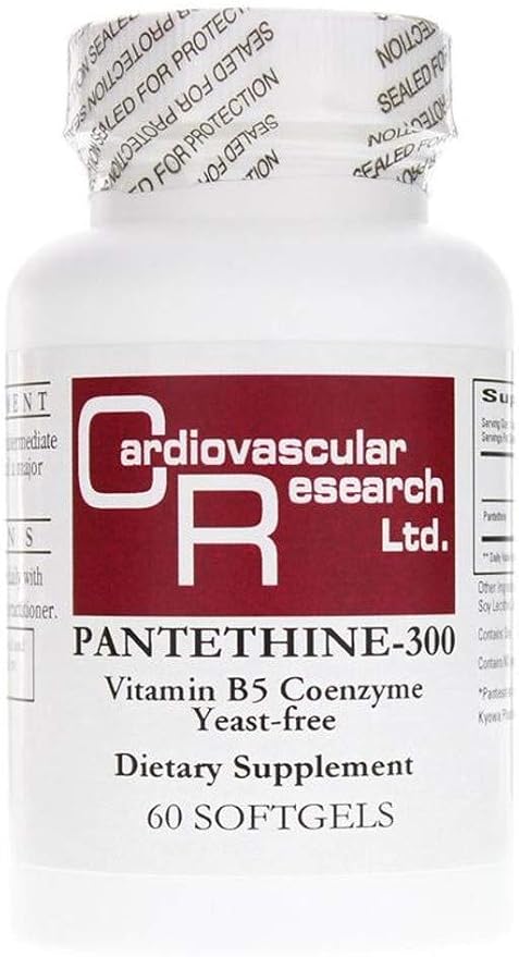 Pantethine-300 Vitamin B5, White, 60 Count