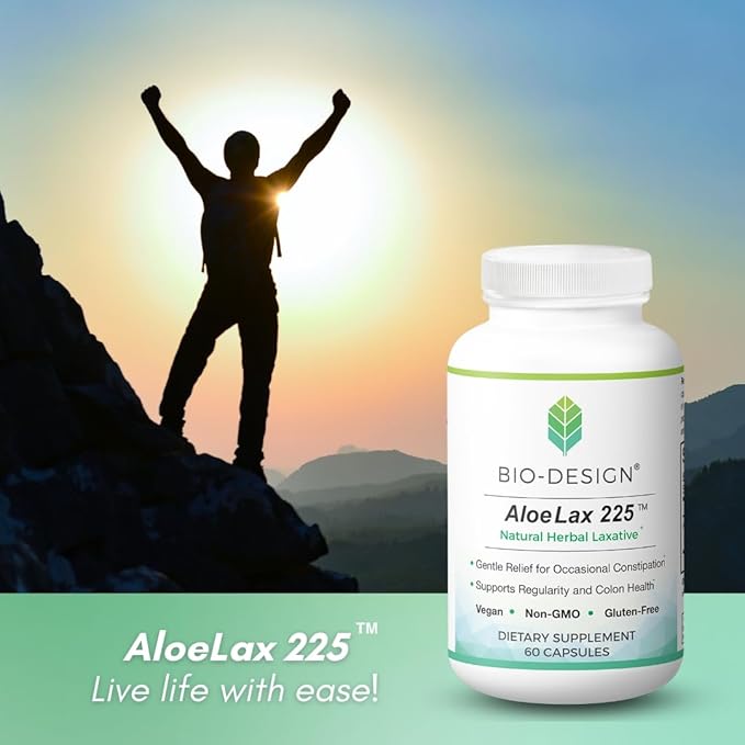 Aloe Lax 225 Relief for Occasional Constipation, with 225mg Natural Aloe ferox, 60 Vegetarian Capsules