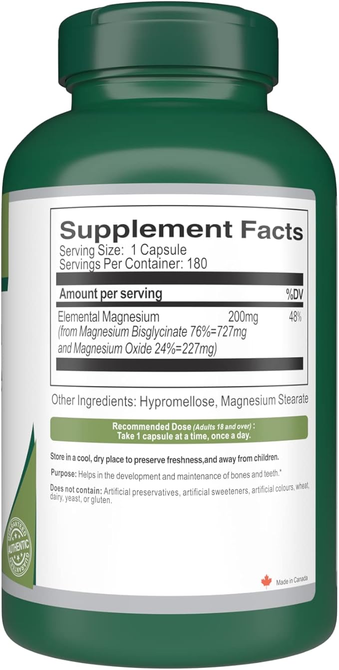 VORST Magnesium Bisglycinate 200mg 180 Vegan Capsules