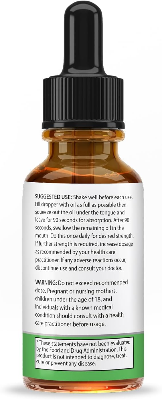 NATURE'S BENEFICIALS Organic Hemp Oil Extract Drops, 500mg