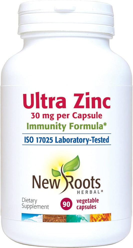 New Roots Herbal Ultra Zinc Immunity Formula 30 mg (90 Vegetable Capsules)