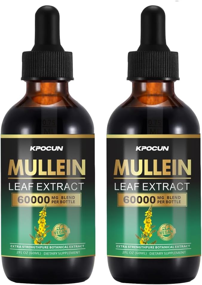 Mullein Drops for Lungs - Lung Cleanse - Leaf Extract - Powerful Mullein for Immune Support,Detox & Respiratory Support - Herbal Supplements - 4 fl oz
