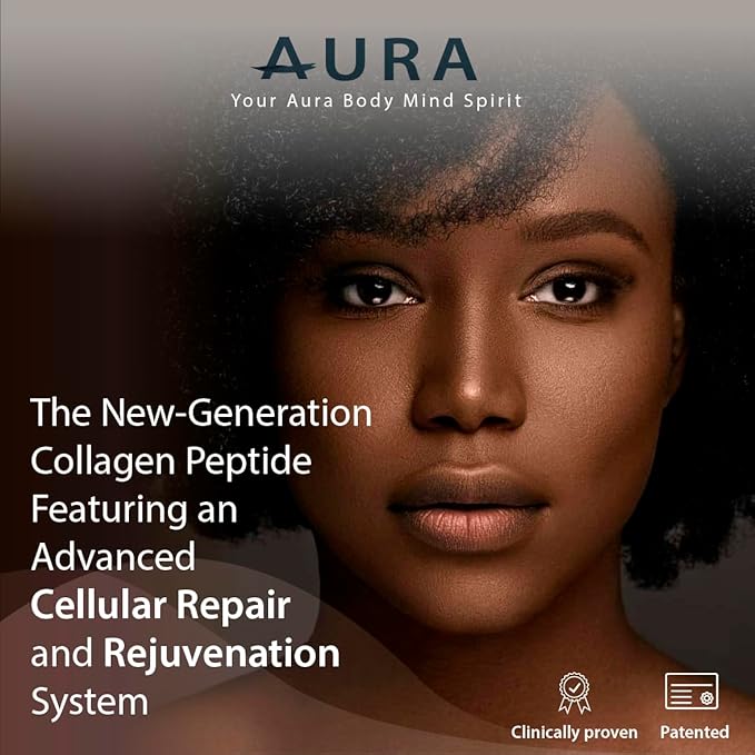 AURA VERISOL® Bioactive Collagen Peptides® Powder with Patented NAD+ & ATP Boosters, Advanced Cellular Rejuvenation System, Healthy Aging & DNA Repair, Unflavored, Made in Canada, 31 Servings.