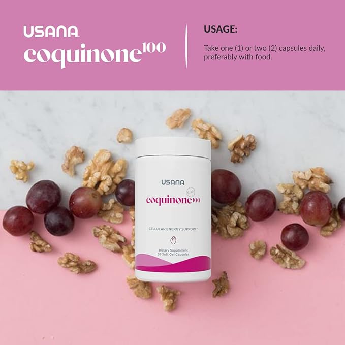 USANA CoQuinone 100 CoQ10 Coenzyme Q10 Supplement with Alpha-Lipoic Acid to Support Heart Health* - 56 Softgels - 28 Day Supply