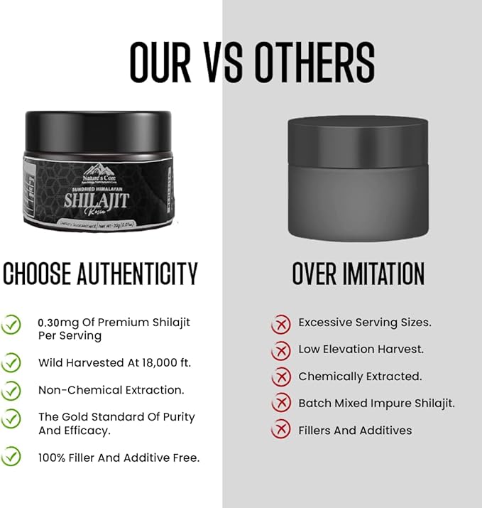 Nature's Core Sundried Himalayan Shilajit, Pure Himalayan Organic Shilajit for Men and Women, Contain 85+ Trace Minerals & Fulvic Acid, Natural 100% Purest Shilajit Resin, 20 Grams