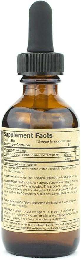 Svasthya Body & Mind Liquid Melatonin - Promotes Natural Sleep - Alcohol Free for Adult and Children, Made in The USA, GMP, 2 oz - 3 Pack