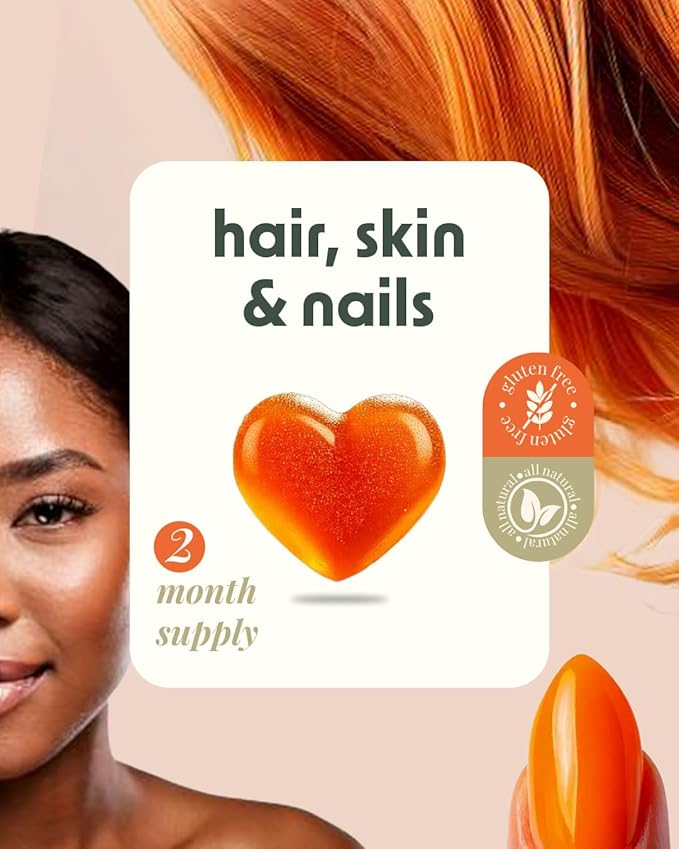 Alpha & Omega Nutrition Hair, Skin & Nails with Biotin, Vitamin Supplement, Lustrous Hair, Healthy Nails and Vibrant Skin for Women, 5000mcg, 120 Gummies, Gluten Free, All Natural, 2 Month Supply