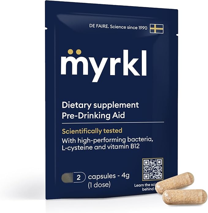 Unique Pre-Drinking Supplement for Liver Health Support, Helps Morning Energy with High-Performing Probiotic, L Cysteine & Vitamin B12, Social Evening, Party & Vacation Essentials, 50 Capsules
