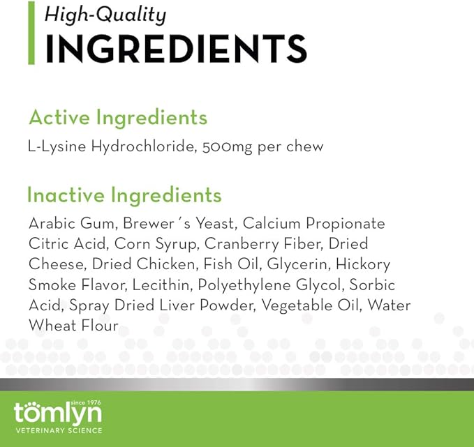 Tomyln Immune Support L-Lysine Nutritional Supplement 2.65oz each (3 Pack)
