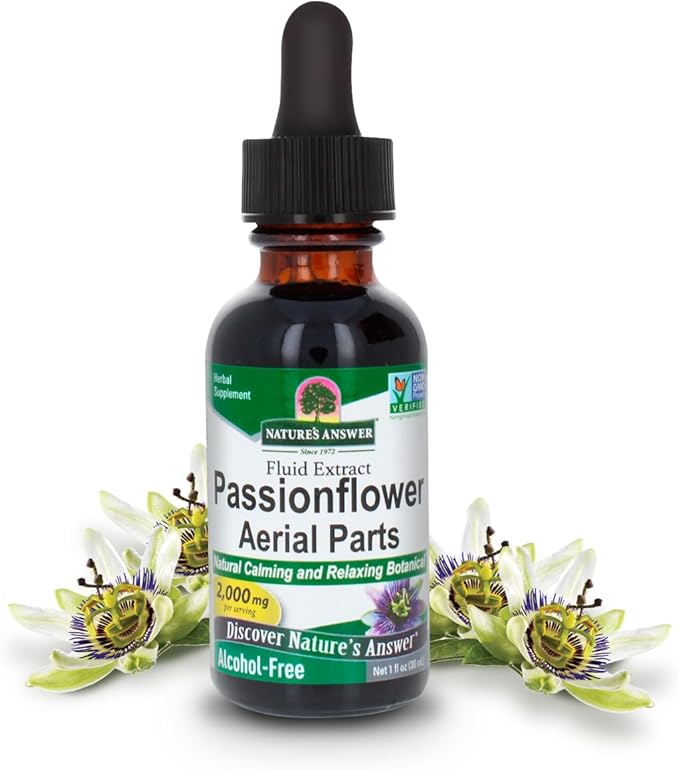 Nature's Answer Passion Flower | Super Concentrated | Liquid Herbal Tincture Supplement Drops | Natural Calming Botanical | Non-GMO | Alcohol-Free, Gluten-Free & Vegan 1oz