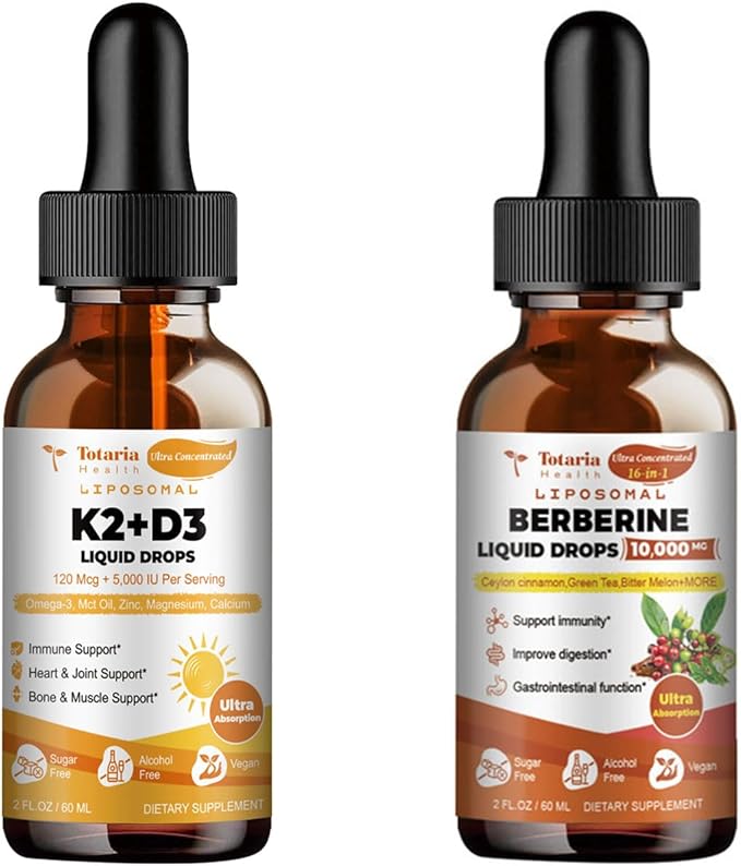 Liposomal Liquid Vitamin D3 K2 + Liposomal Berberine Drops