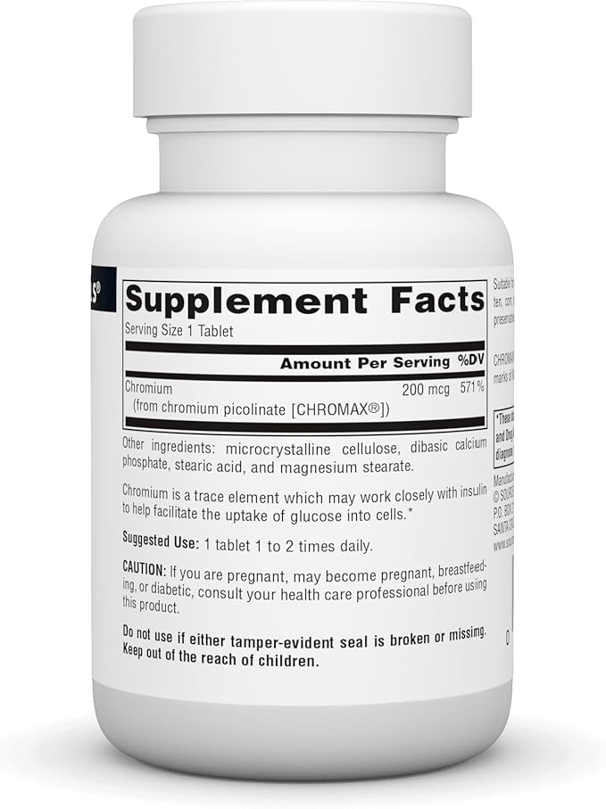 Source Naturals Chromium Picolinate 200 Mcg Tablet, 120 Count