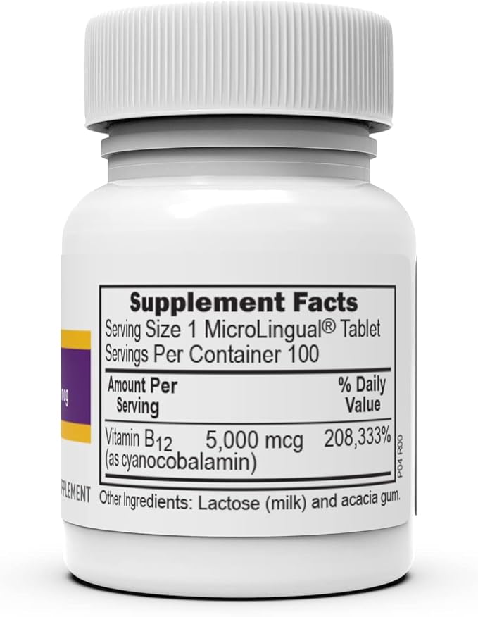 Superior Source No Shot Vitamin B-12 Cyanocobalamin 5000 mcg - Vitamin B-12 to Support Energy Production, Brain Health & Overall Wellness - Sublingual Tablets - 100 Dissolvable Tablets