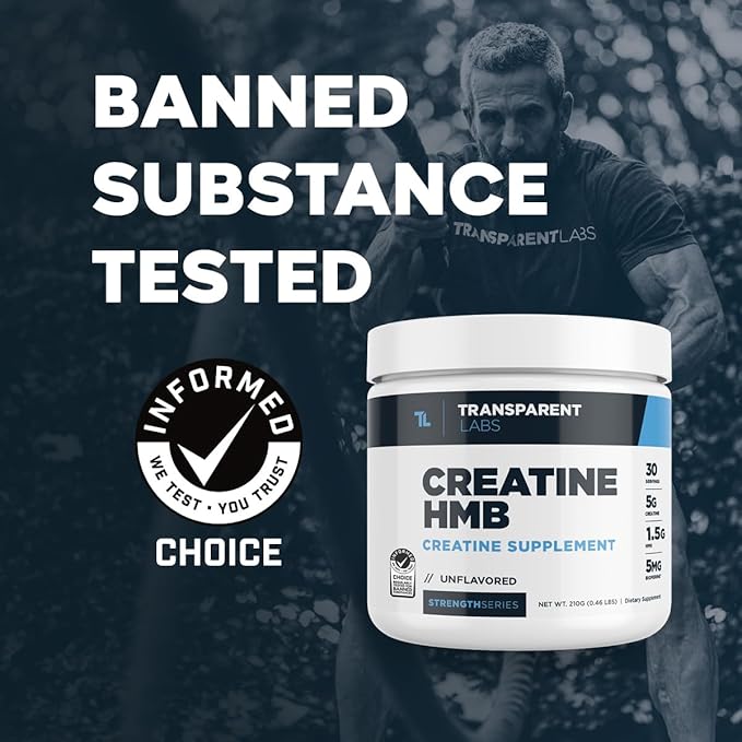 Transparent Labs Creatine HMB - Creatine Monohydrate Powder with HMB for Muscle Growth, Increased Strength, Enhanced Energy Output, and Improved Athletic Performance - 30 Servings, Hawaiian Splash