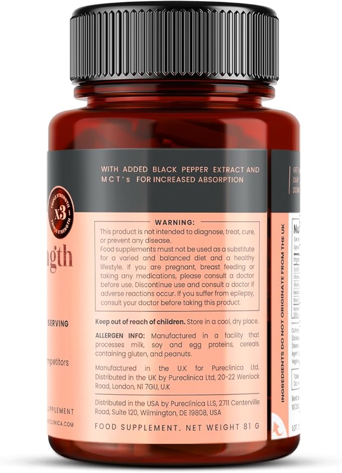 pureclinica CoQ10-300mg x 540 Tablets (6 Bottles with 90 Tablets Each - 18 Months Supply) with Vitamin C and Black Pepper Extract