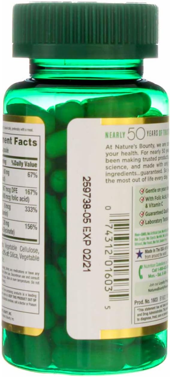 Nature's Bounty Gentle Iron - 28 mg - 90 Capsules