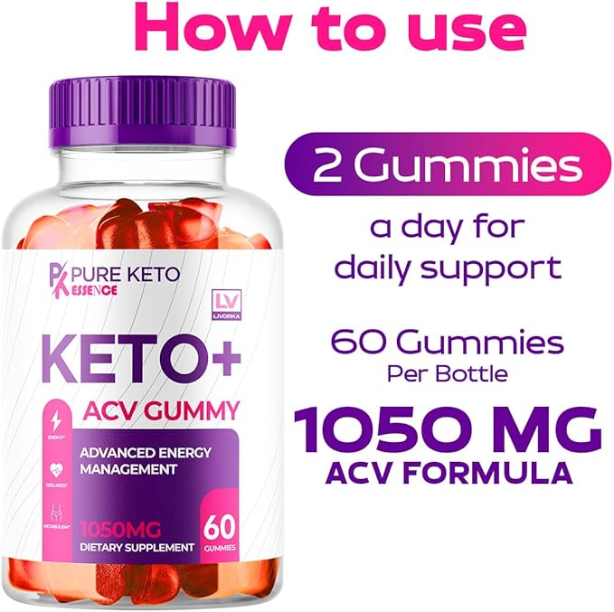 (2 Pack) Pure Keto Essence Keto ACV Gummies, Pure Keto ACV Gummies, Pure Keto Essence Gummies, Pure Keto Essence ACV, Pure Keto Gummies, Pure Keto Essence ACV Gummy, 120 Gummies for 2 Months