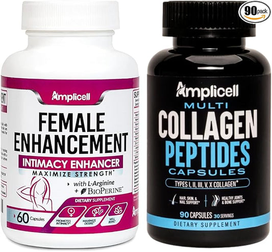 Female Enhancement - Libido Booster for Women 60caps+ Multi Collagen Pills for Women - Hydrolyzed Collagen Peptides for Hair, Skin & Nails - Collagen Protein Type I I III V X 90Capsules