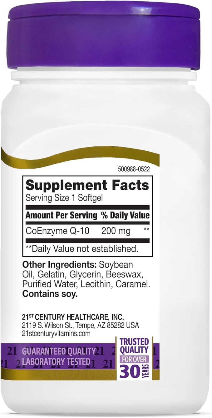 21st Century Co Q10 200 mg Softgels, 90 Count