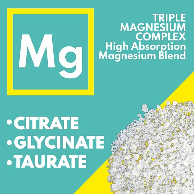 VAL Triple Magnesium Complex, 400mg of Magnesium Glycinate, Taurate, Citrate for Muscle Relaxation, Sleep Support, Calm Energy, Support Healthy Magnesium Levels, Vegan, Non-GMO, 90 Capsules