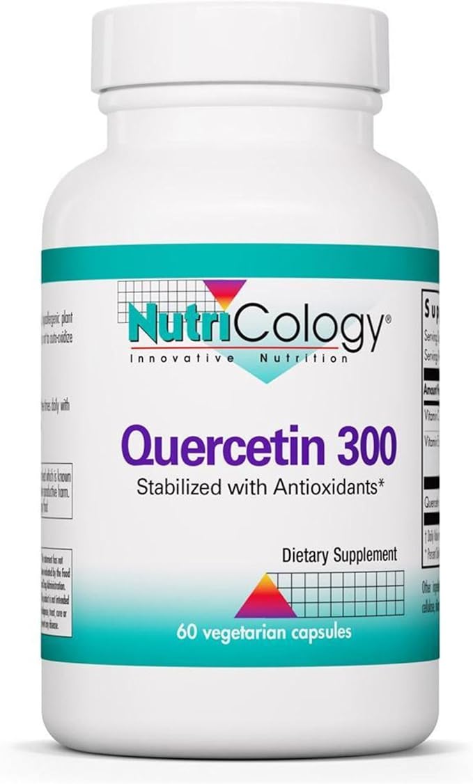 Nutricology Quercetin 300 Dietary Supplement - Immune Support, Stabilized with Antioxidants, Bioflavonoid, Mast Cell, Hypoallergenic, Delayed-Release, Vegetarian Capsules - 60 Count