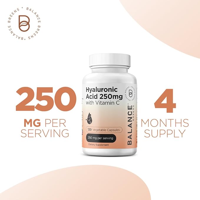 Balance Breens Organic Ceylon Cinnamon 1200mg + Pure Hyaluronic Acid 250mg with Vitamin C 50mg Supplement Combo