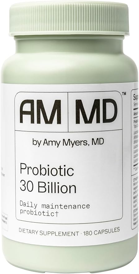 Dr. Amy Myers Best Probiotics 30 Billion CFU Per Capsule - for Women & Men - Powerful Combination of Doctor Approved Strains - Supports Healthy Digestion and Gut Bacteria Balance - One Month Supply