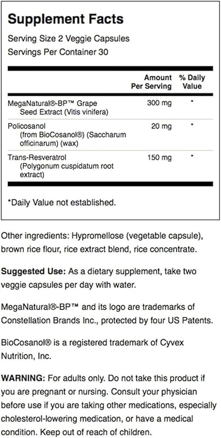 Swanson Pure Heart Cardiovascular Circulatory Health Antioxidant Resveratrol Blood Pressure Cholesterol Support Herbal Supplement 60 Veggie Capsules (Veg Caps) Vegan