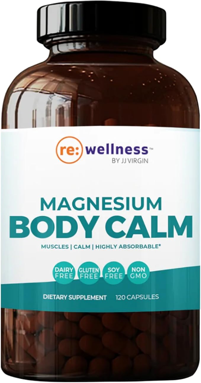 Reignite Wellness by JJ Virgin | Magnesium Body Calm | Chelated Magnesium Supplement for Energy Production, Sense of Calm & Immune Support | Magnesium Bisglycinate Chelate Complex | 120 Capsules
