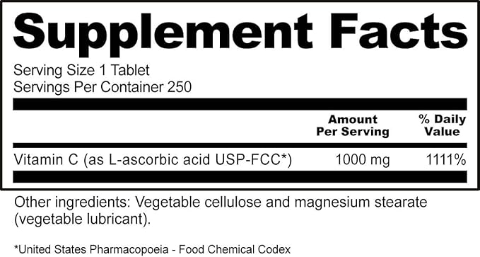NutriBiotic - Vitamin C 1000 Mg, 250 Count Tablets | Essential Immune & Antioxidant Collagen Support Supplement | Pharmaceutical Grade L-Ascorbic Acid | Vegan, Non-GMO & Gluten Free