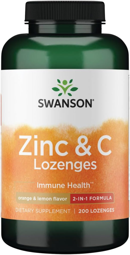 Swanson Zinc & Vitamin C Lozenges 25/100 Milligrams 200 Lozenges