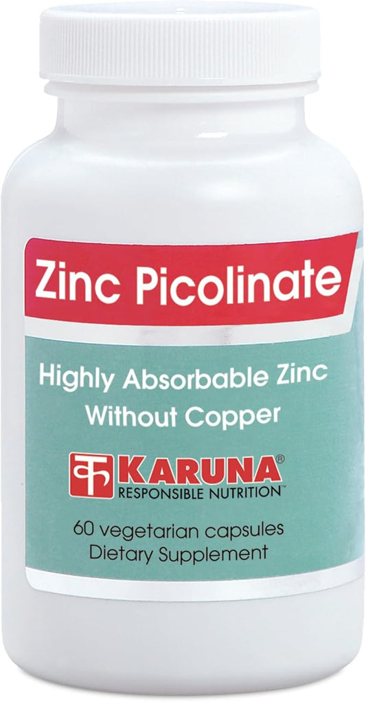 Zinc Picolinate 25mg 60 Vegetarian Capsules | Highly absorbable Form of zinc, Essential for maintaining Various Health Functions | Immune System Support | Tissue Repair | Clear Skin