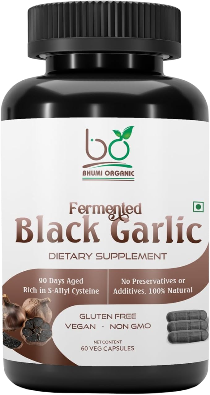 Aged and Fermented Black Garlic Capsules, 60 Veg Capsules, 500 mg