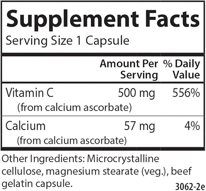 Carlson - Mild-C, 500 mg Buffered Vitamin C, Immune Support & Optimal Wellness, Antioxidant, 250 capsules