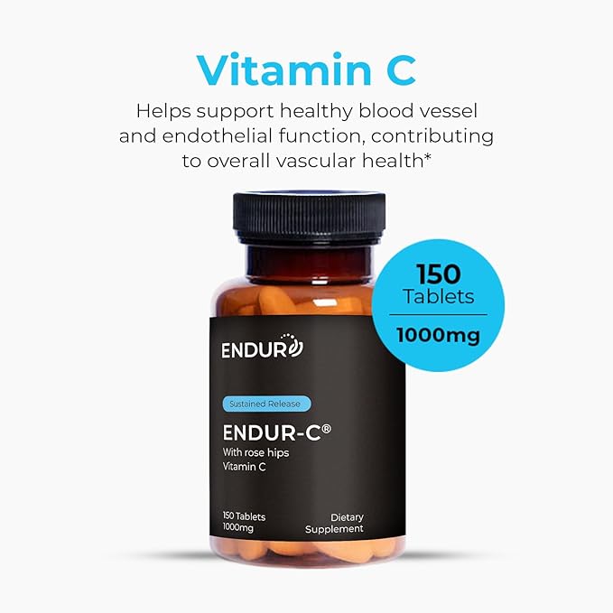 ENDUR-C®, Time Release Vitamin C Supplement Tablets For Optimal Absorption, Ascorbic Acid & Vitamin C with Rose Hips, 1000mg, 150 Tablets