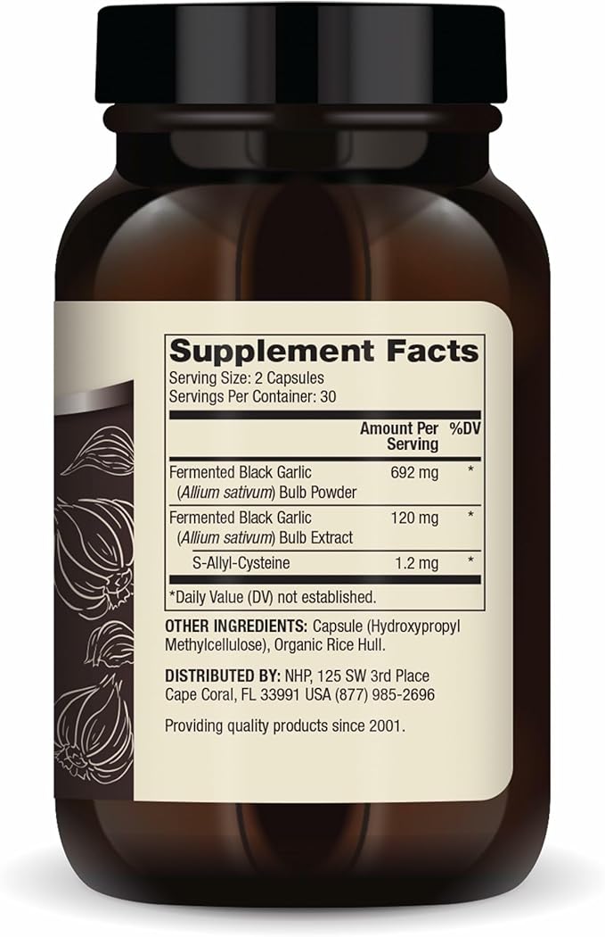 Dr. Mercola Fermented Black Garlic - Antioxidant Supplement - for Immune, Cellular & Heart Health Support - Includes S-Allyl-Cysteine - Non-GMO, Gluten-Free & Soy-Free - 60 Capsules (30 Servings)