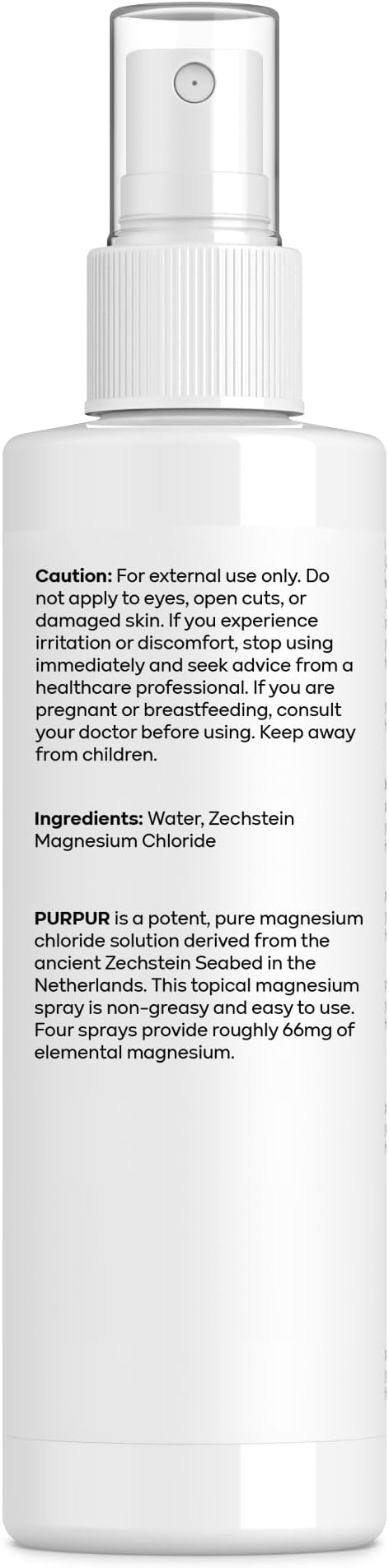 PURPUR Zechstein Magnesium Oil Spray - 100% Pure Topical Magnesium Supplement for Muscle Recovery, Joint Support, and Skin Health, 8 oz